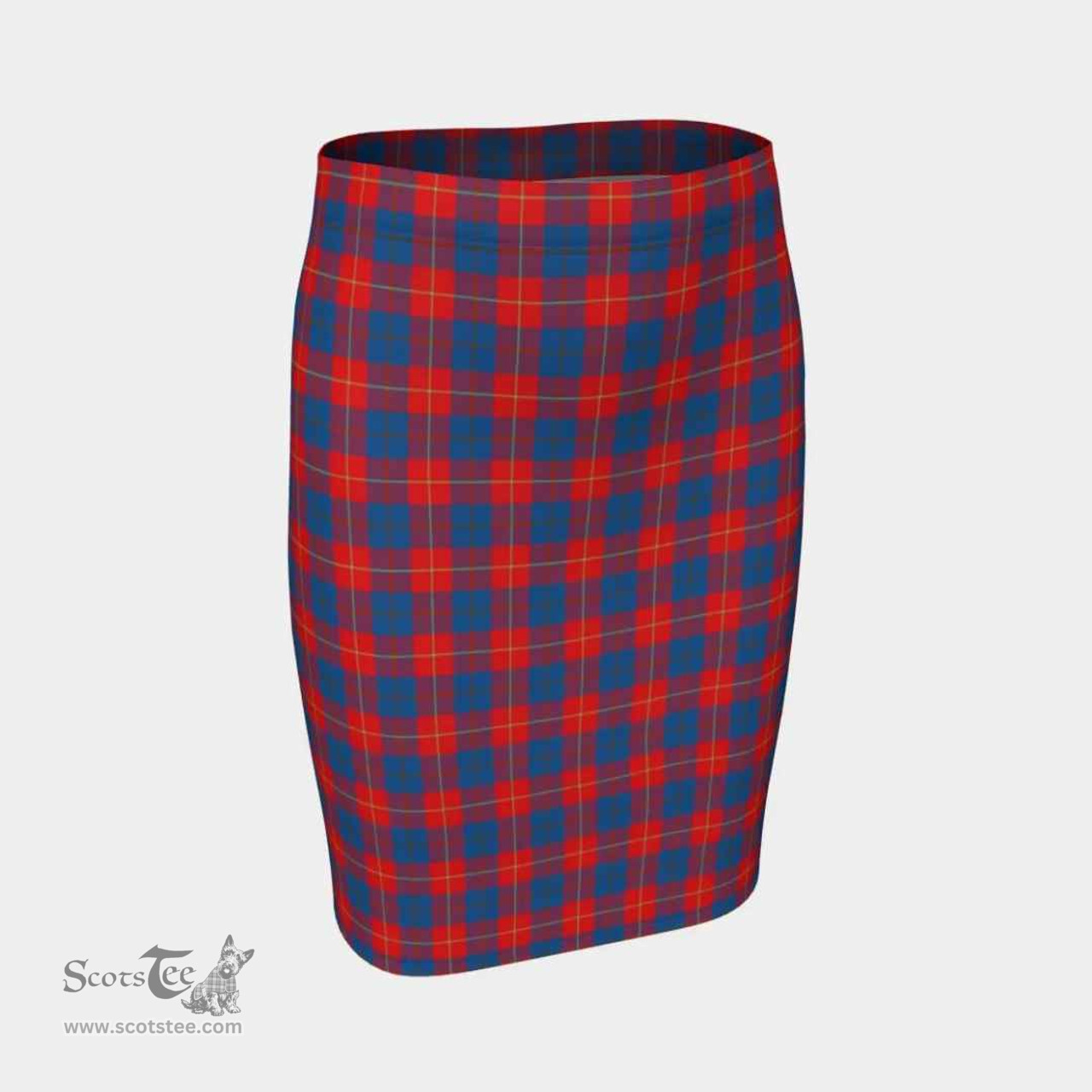 Scottish Galloway Red Clan Tartan Womens Pencil Skirt Tartan Fitted Skirt