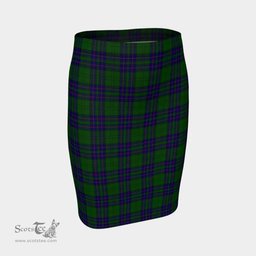 Scottish Lockhart Modern Clan Tartan Womens Pencil Skirt Tartan Fitted Skirt