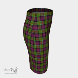 Scottish MacDonald of Clanranald Clan Tartan Womens Pencil Skirt Tartan Fitted Skirt