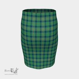 Scottish Kennedy Ancient Clan Tartan Womens Pencil Skirt Tartan Fitted Skirt