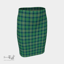 Scottish Kennedy Ancient Clan Tartan Womens Pencil Skirt Tartan Fitted Skirt