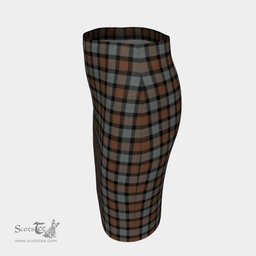 Scottish Gunn Weathered Clan Tartan Womens Pencil Skirt Tartan Fitted Skirt