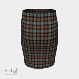 Scottish Gunn Weathered Clan Tartan Womens Pencil Skirt Tartan Fitted Skirt