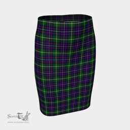 Scottish Inglis Modern Clan Tartan Womens Pencil Skirt Tartan Fitted Skirt