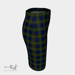 Scottish Dundas Modern 02 Clan Tartan Womens Pencil Skirt Tartan Fitted Skirt