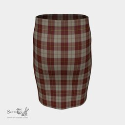 Scottish Cunningham Burgundy Dancers Clan Tartan Womens Pencil Skirt Tartan Fitted Skirt