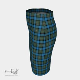 Scottish Fergusson Ancient Clan Tartan Womens Pencil Skirt Tartan Fitted Skirt