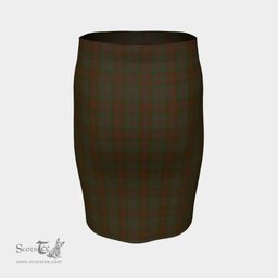 Scottish Gray Clan Tartan Womens Pencil Skirt Tartan Fitted Skirt