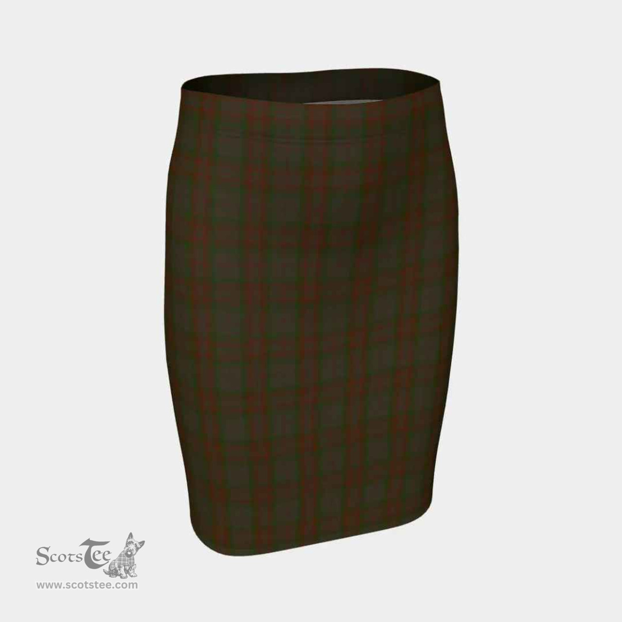 Scottish Gray Clan Tartan Womens Pencil Skirt Tartan Fitted Skirt