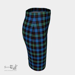 Scottish Guthrie Ancient Clan Tartan Womens Pencil Skirt Tartan Fitted Skirt