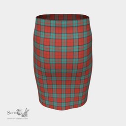 Scottish Dunbar Ancient Clan Tartan Womens Pencil Skirt Tartan Fitted Skirt