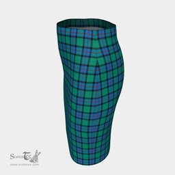 Scottish Flower Of Scotland Clan Tartan Womens Pencil Skirt Tartan Fitted Skirt