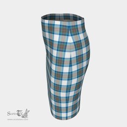Scottish Stewart Muted Blue Clan Tartan Womens Pencil Skirt Tartan Fitted Skirt