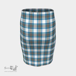 Scottish Stewart Muted Blue Clan Tartan Womens Pencil Skirt Tartan Fitted Skirt