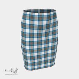 Scottish Stewart Muted Blue Clan Tartan Womens Pencil Skirt Tartan Fitted Skirt