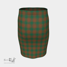 Scottish Menzies Green Ancient Clan Tartan Womens Pencil Skirt Tartan Fitted Skirt