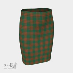 Scottish Menzies Green Ancient Clan Tartan Womens Pencil Skirt Tartan Fitted Skirt