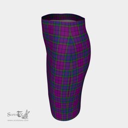 Scottish Wardlaw Modern Clan Tartan Womens Pencil Skirt Tartan Fitted Skirt