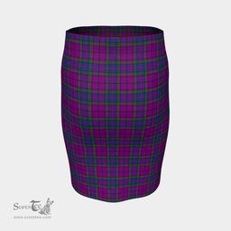Scottish Wardlaw Modern Clan Tartan Womens Pencil Skirt Tartan Fitted Skirt