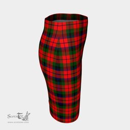 Scottish MacNaughton Modern Clan Tartan Womens Pencil Skirt Tartan Fitted Skirt