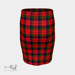 Scottish MacNaughton Modern Clan Tartan Womens Pencil Skirt Tartan Fitted Skirt