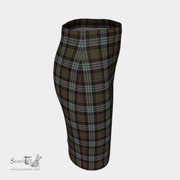 Scottish Stewart Old Weathered Clan Tartan Womens Pencil Skirt Tartan Fitted Skirt