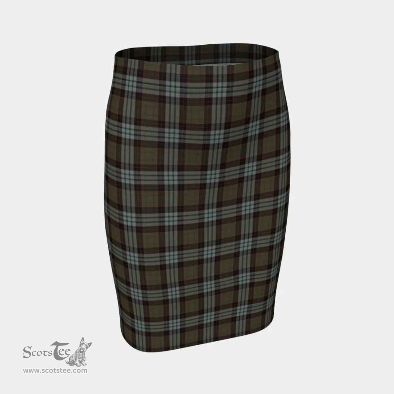Scottish Stewart Old Weathered Clan Tartan Womens Pencil Skirt Tartan Fitted Skirt