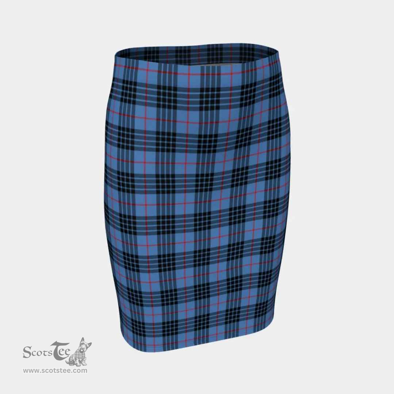 Scottish MacKay Blue Clan Tartan Womens Pencil Skirt Tartan Fitted Skirt