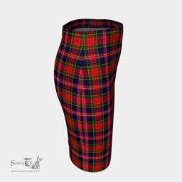Scottish MacPherson Modern Clan Tartan Womens Pencil Skirt Tartan Fitted Skirt