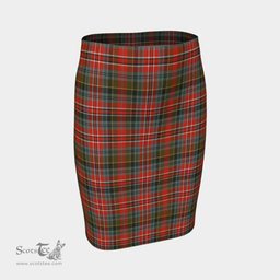 Scottish MacPherson Weathered Clan Tartan Womens Pencil Skirt Tartan Fitted Skirt