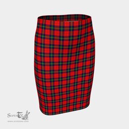 Scottish Ruthven Modern Clan Tartan Womens Pencil Skirt Tartan Fitted Skirt
