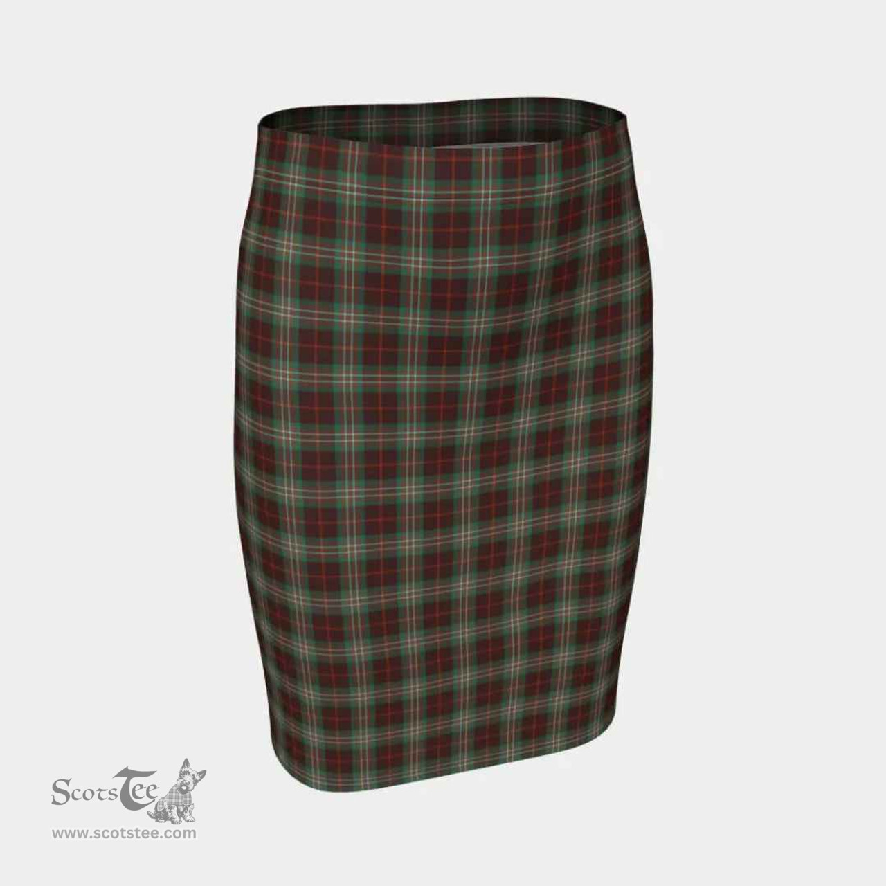 Scottish Scott Brown Ancient Clan Tartan Womens Pencil Skirt Tartan Fitted Skirt