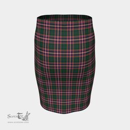 Scottish MacFarlane Hunting Modern Clan Tartan Womens Pencil Skirt Tartan Fitted Skirt