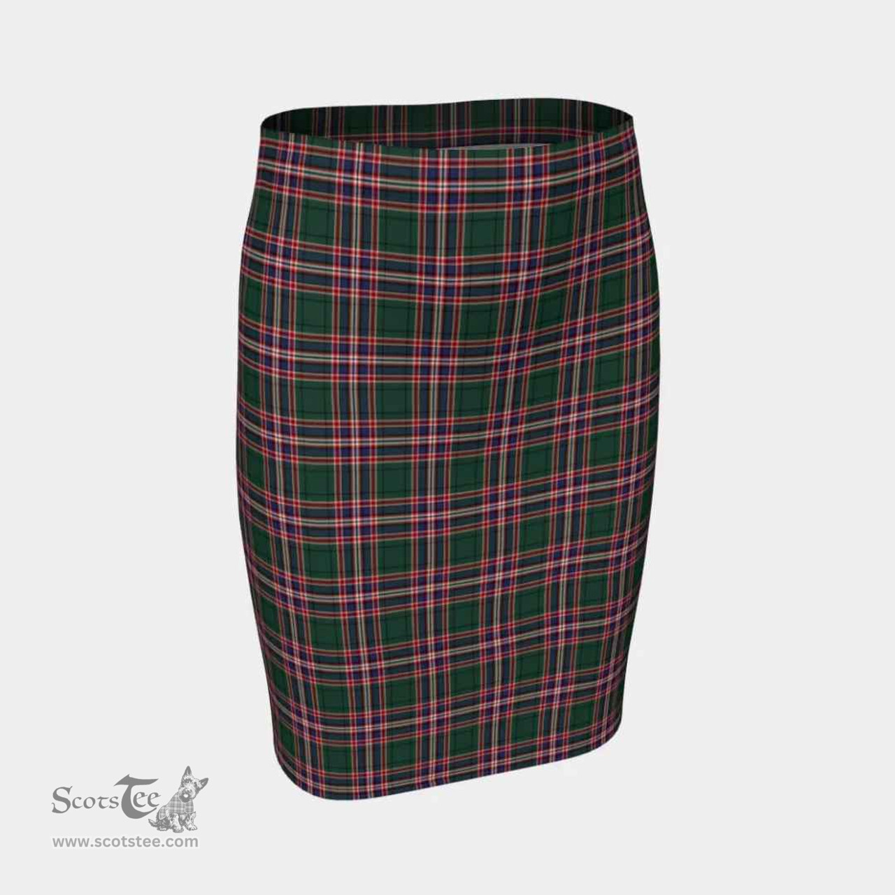 Scottish MacFarlane Hunting Modern Clan Tartan Womens Pencil Skirt Tartan Fitted Skirt