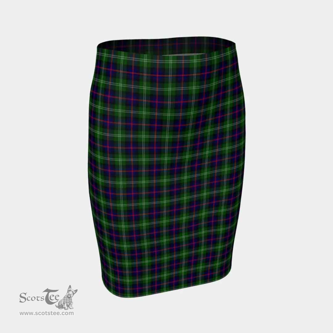 Scottish Sutherland Modern Clan Tartan Womens Pencil Skirt Tartan Fitted Skirt