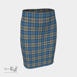 Scottish Napier Ancient Clan Tartan Womens Pencil Skirt Tartan Fitted Skirt