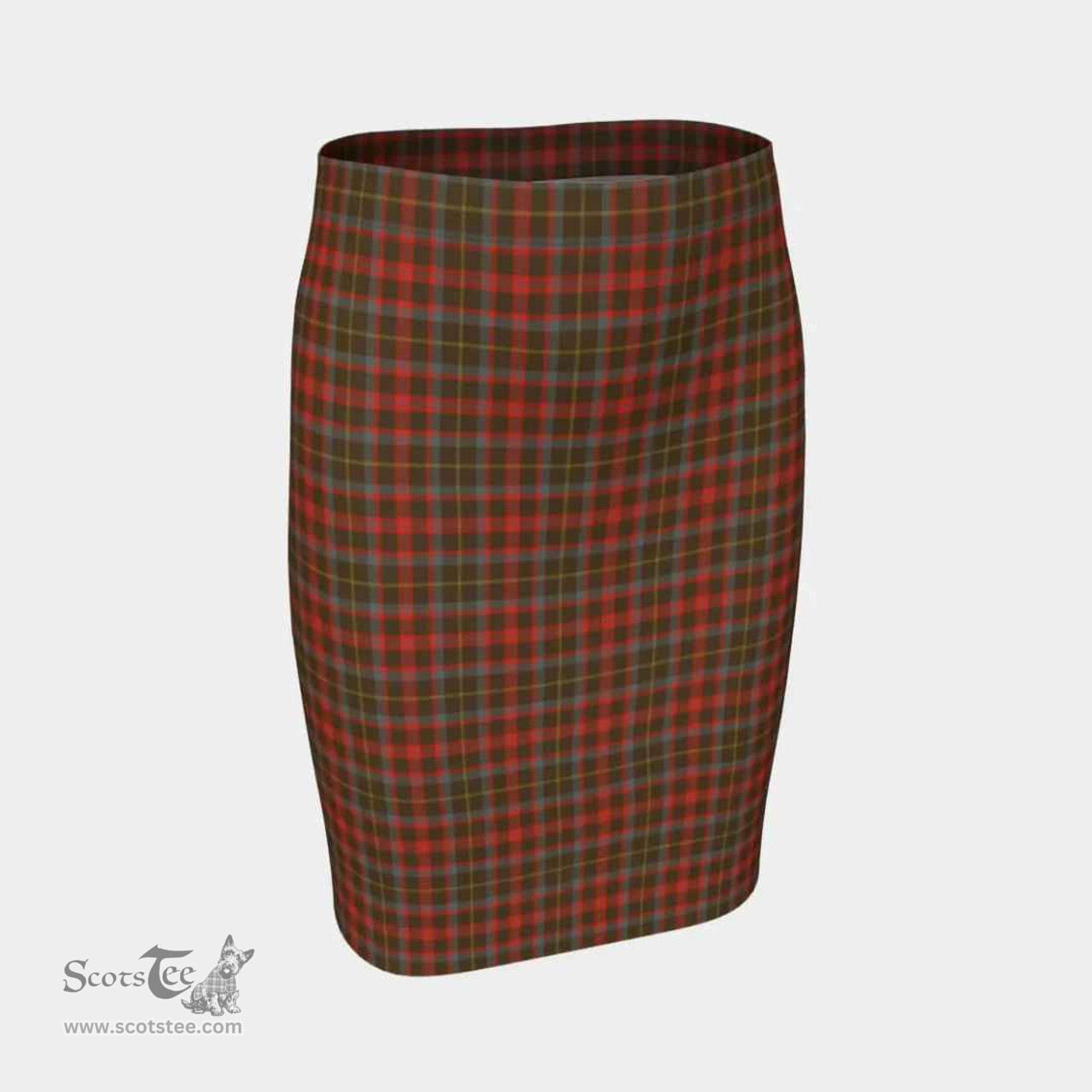 Scottish MacKintosh Hunting Weathered Clan Tartan Womens Pencil Skirt Tartan Fitted Skirt