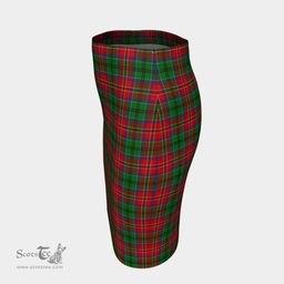 Scottish McCulloch Clan Tartan Womens Pencil Skirt Tartan Fitted Skirt