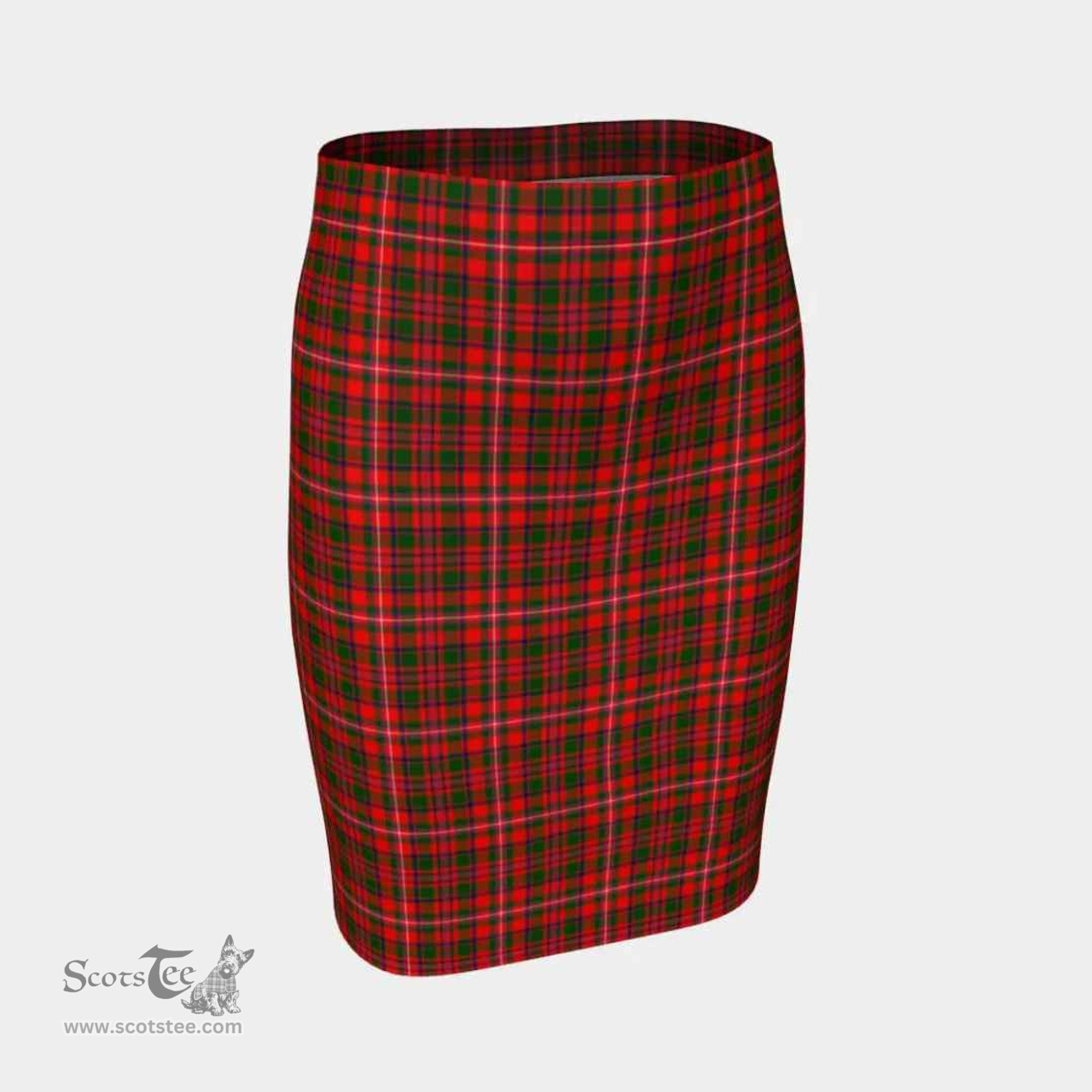 Scottish MacKinnon Modern Clan Tartan Womens Pencil Skirt Tartan Fitted Skirt