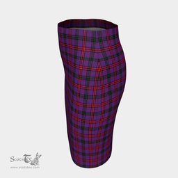 Scottish Montgomery Modern Clan Tartan Womens Pencil Skirt Tartan Fitted Skirt