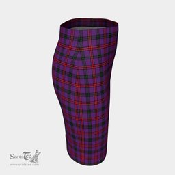 Scottish Montgomery Modern Clan Tartan Womens Pencil Skirt Tartan Fitted Skirt