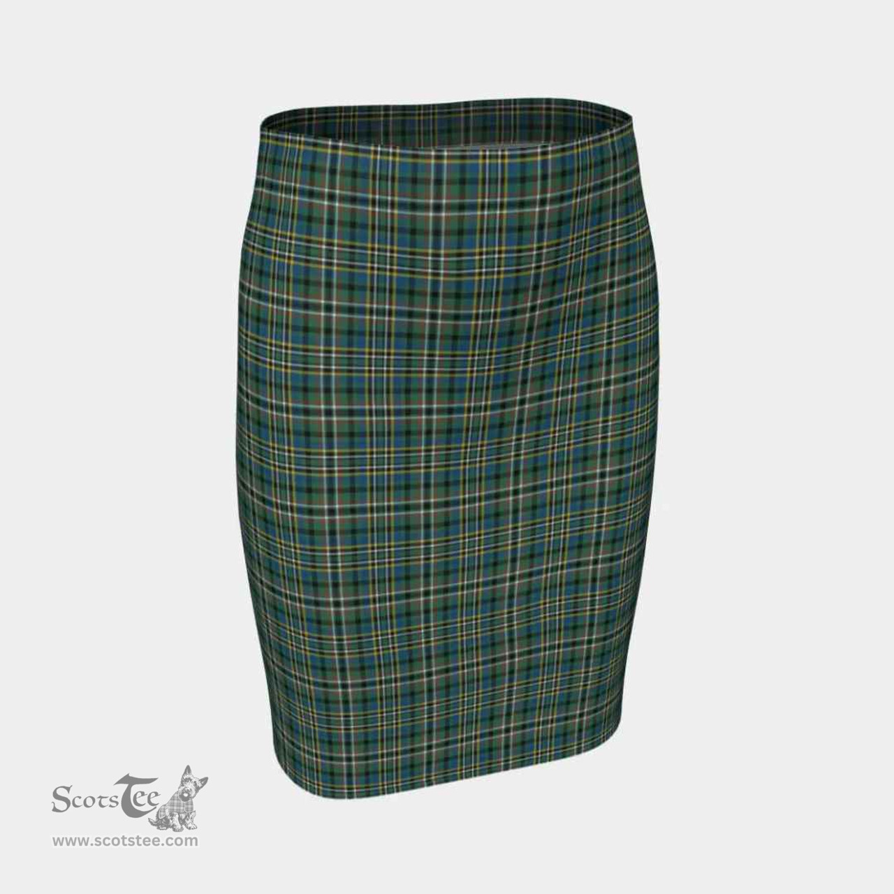 Scottish Scott Green Ancient Clan Tartan Womens Pencil Skirt Tartan Fitted Skirt