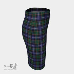 Scottish MacRae Hunting Modern Clan Tartan Womens Pencil Skirt Tartan Fitted Skirt