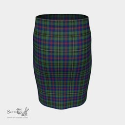 Scottish Wood Modern Clan Tartan Womens Pencil Skirt Tartan Fitted Skirt