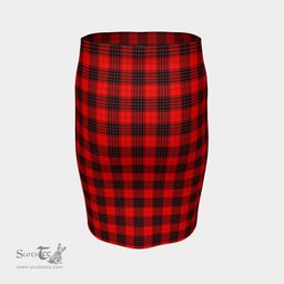 Scottish Wemyss Modern Clan Tartan Womens Pencil Skirt Tartan Fitted Skirt
