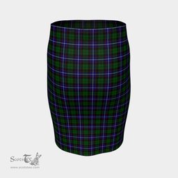 Scottish Russell Modern Clan Tartan Womens Pencil Skirt Tartan Fitted Skirt