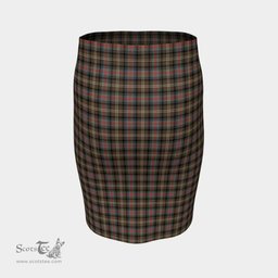 Scottish Sutherland Weathered Clan Tartan Womens Pencil Skirt Tartan Fitted Skirt