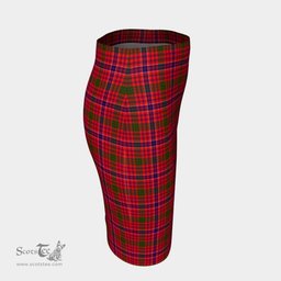 Scottish MacRae Modern Clan Tartan Womens Pencil Skirt Tartan Fitted Skirt