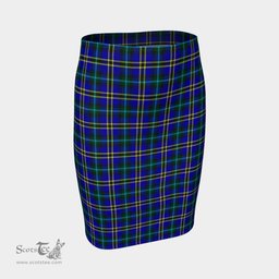 Scottish Weir Modern Clan Tartan Womens Pencil Skirt Tartan Fitted Skirt