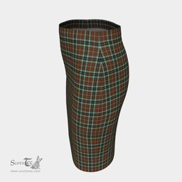 Scottish Thomson Hunting Modern Clan Tartan Womens Pencil Skirt Tartan Fitted Skirt